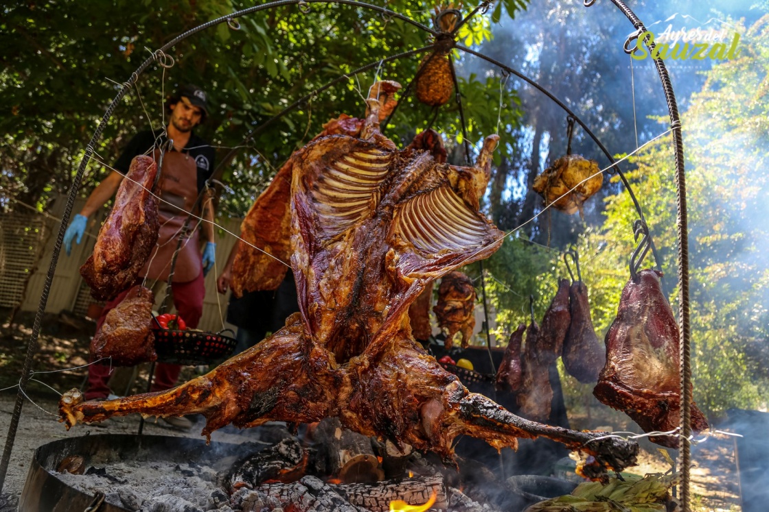Asado tradicional argentino a la estaca