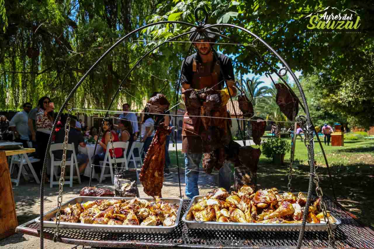 Asado en evento con público